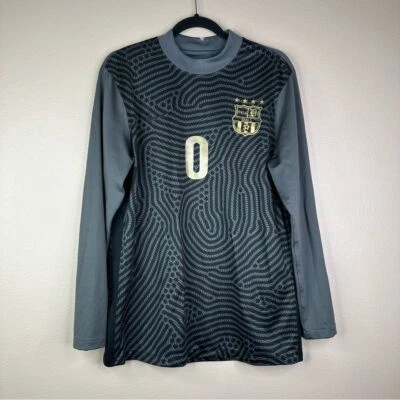 Nike Dri-Fit long sleeve Soccer Jersey Size L Black Gray and Gold 1914 DHS - Image 1 of 4