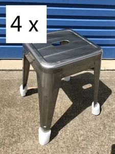 4 x Gunmetal 45cm Xavier Pauchard Tolix Stool Industrial Cafe Chair Metal Stool - Picture 1 of 9