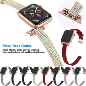Canvas Bracelet Beads 38mm-45mm Watch Strap for Apple iWatch 7 6 5 4 3 2 1 Band - Imagen 1 de 59