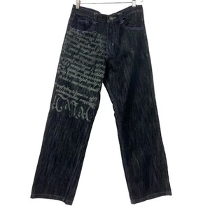 Boys Y2K Oversized Jeans Black Brooklyn Xpress Statue of Liberty Sz 20 - Picture 1 of 10