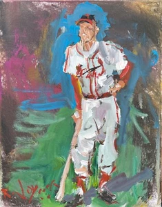 Stan Musial Abstraktes Baseball Gemälde - 11x15 - lose Acrylkunst - MLB Artwork - Bild 1 von 10