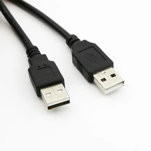 10x Black USB 2.0 Type A Male To USB 2.0 Male Data Extension Adapter Cable 1FT - Picture 1 of 8