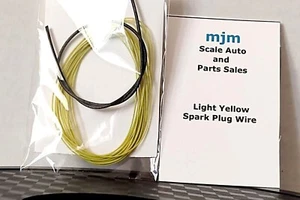 6 Feet Light Yellow Spark Plug Wire 1/24 1/25 Scale With Black Boot Material - Picture 1 of 2
