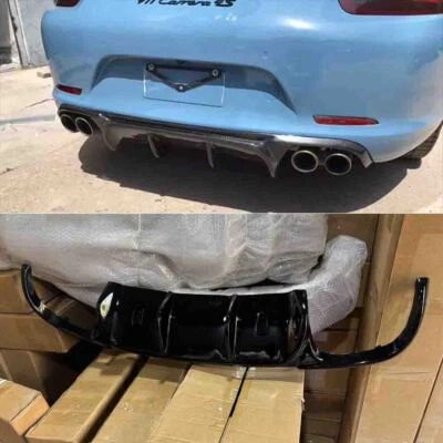 For 2012-2015 Porsche 911 991.1 VRS style Gloss Black Rear Bumper Lip Diffuser - Image 1 of 3