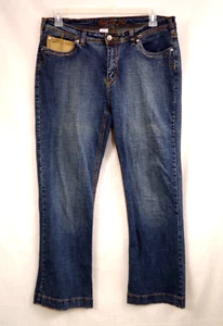 Jeans Urban Star Western Cowgirl vintage bordados cuero crudo para mujer talla 12 - Imagen 1 de 7