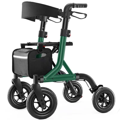 MAXWALK Portable All Terrain Foldable Outdoor Walker 10" Wheels 300lb Senior USA - Image 1 of 4