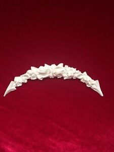 Shabby Chic Carved Swag White New Moon Rose DIY Architectural Furniture Applique