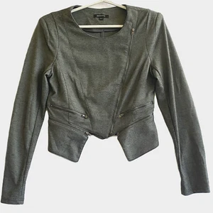 PORTMANS Ladies Crop Zip Up Bomber Jacket Size XS - Stretch -Grey- Noughties - Bild 1 von 9