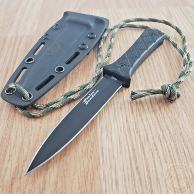 Case XX Harley Fixed Knife 3.75" Stainless Steel Dagger Blade Black G10 Handle - Image 1 of 4