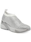 INC Womens White Embellished Onida Round Toe Wedge Slip On Sneakers Shoes 9.5