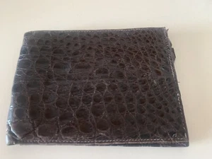 🔴 PORTAFOGLIO ARTIGIANALE uomo vera pelle COCCODRILLO, vintage - Imagen 1 de 6