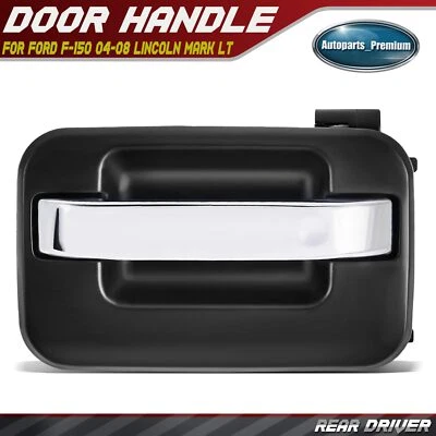 Maçaneta externa traseira cromada e preta para Ford F-150 Lincoln Mark LT - Imagem 1 de 4