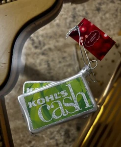 St. Nicholas Square Glass Blown Kohl's Cash Ornament NWT - Picture 1 of 2