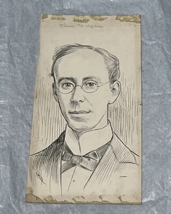 1901 Original Pittsburgh Times Newspaper Illustration Of An Organist By W. B. - Picture 1 of 12