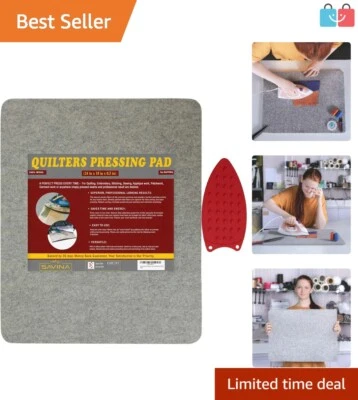 Almohadilla de prensado de lana premium 24 pulgadas x 18 pulgadas para acolchado y planchado sin esfuerzo Foto 1 de 4