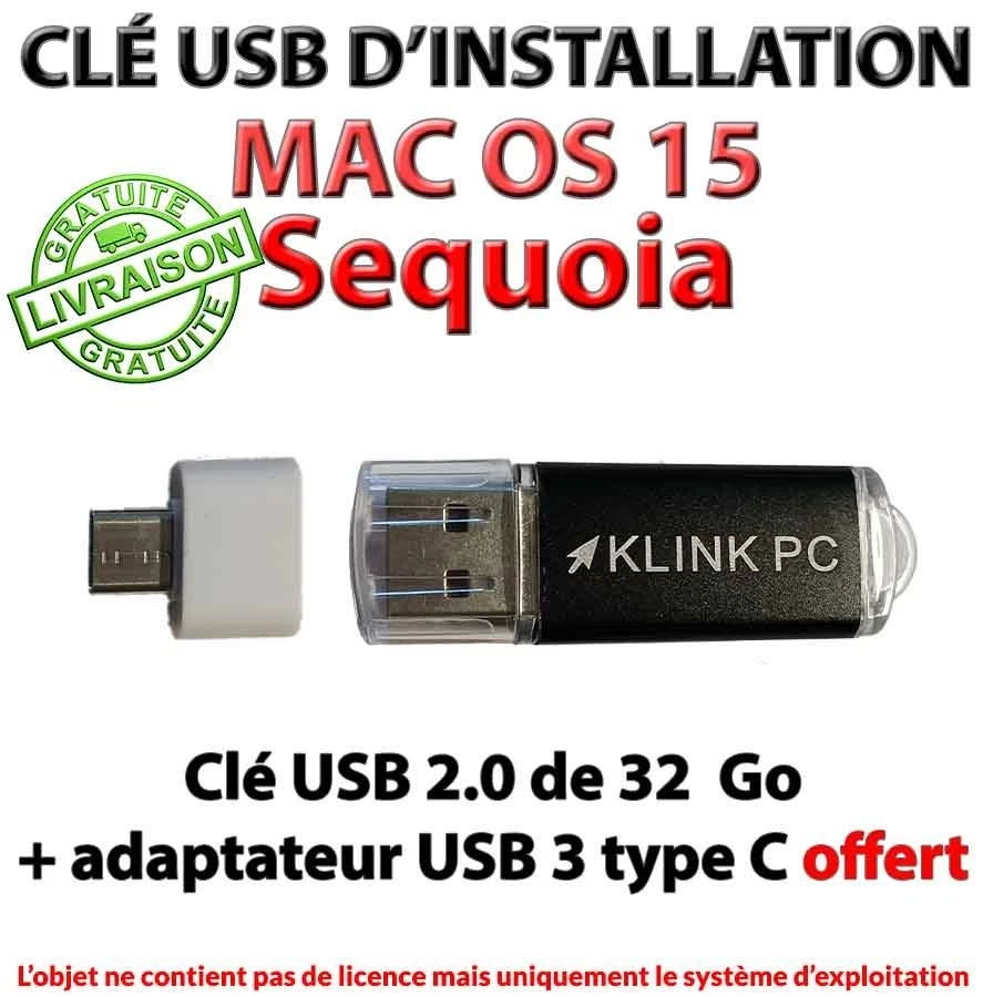 Clé USB installation Mac OS 15 Sequoia - Photo 1/1