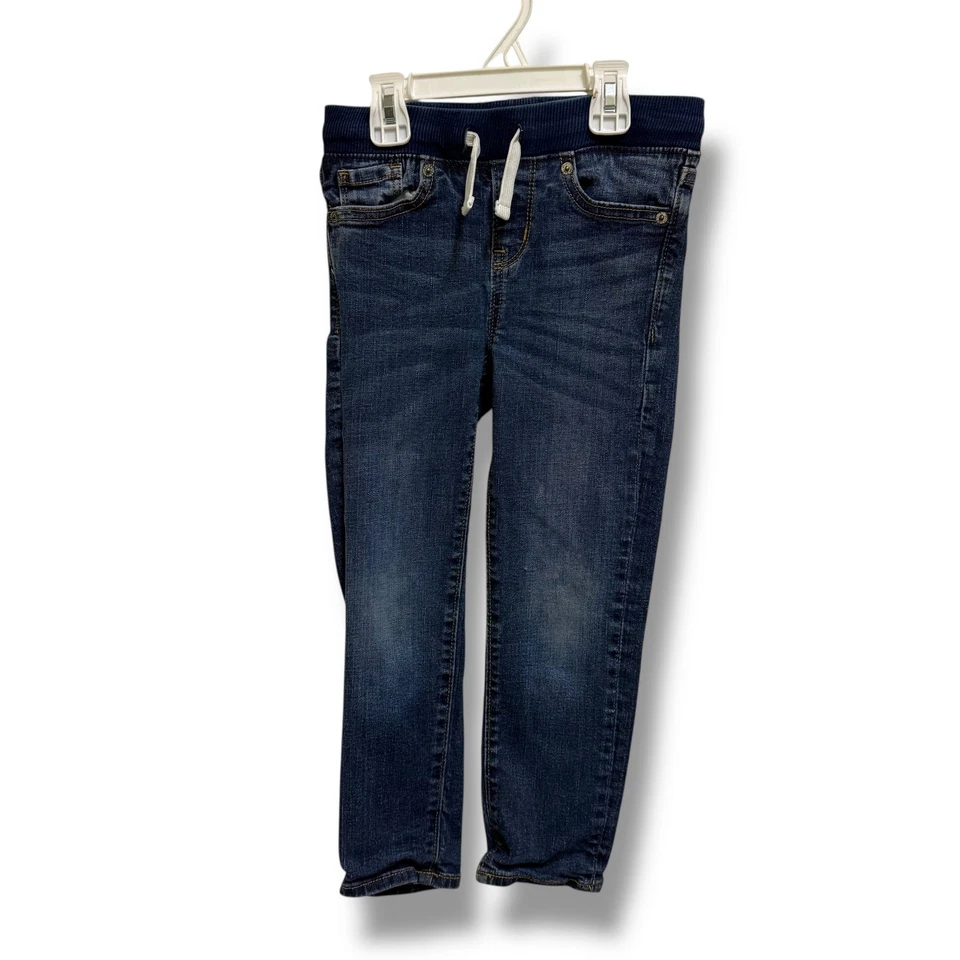 Pantalones de mezclilla Old Navy para niños lavado oscuro calce ceñido karate integrados Flex Max talla XS 5 Foto 1 de 4