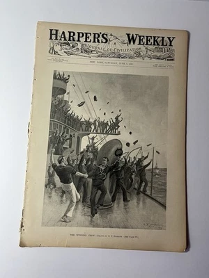 June 1897 Harper's Weekly National Parks by John Muir, Walt Whitman, Navy Cover - Image 1 of 4