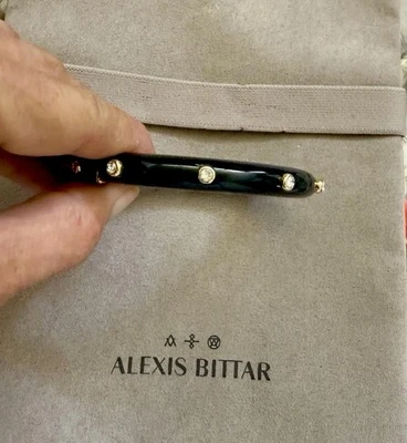 Pulsera con bisagra de cristal y lucita de ónix negro Alexis Bittar 100 % auténtica Foto 1 de 4