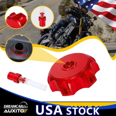 Tapa de gasolina de tanque rojo universal para motocicleta sin devolución SuzUSi Honda Kawasaki Foto 1 de 4