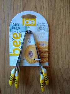Joie Mini Tongs Bees Bee Bumblebee 2 Pack Yellow NEW NIP NWT - Picture 1 of 4