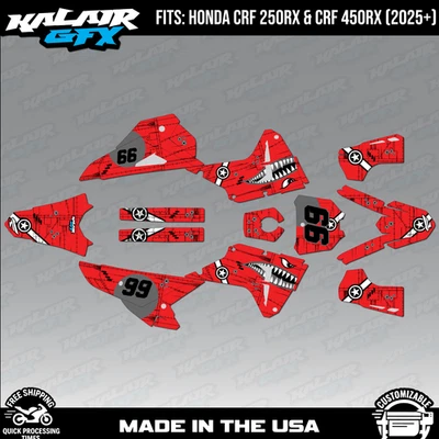 Kalair GFX Graphics Kit for Honda CRF250RX CRF450RX (2025+) Predator - Red - Image 1 of 4