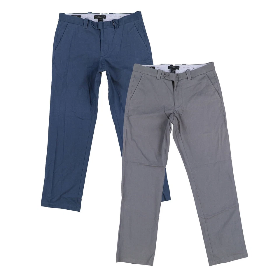 The Men's Store Bloomingdale's Mens Chino Pants Classic Fit Pockets Gray Navy - Image 1 of 1