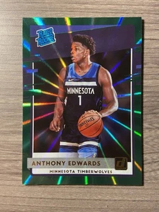 2020-21 Panini Donruss Anthony Edwards Rated Rookie Green Laser Parallel #201  - Picture 1 of 2