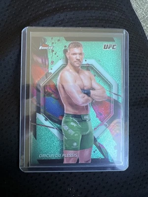 2024 TOPPS FINEST UFC 1 DRICUS DU PLESSIS AQUA GLITTER - Image 1 of 2