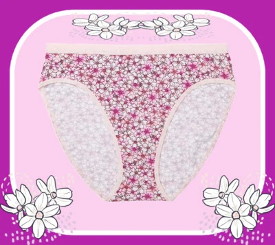 S M L XL XXL Rosa Cerezo Flor Algodón Victoria Secret Pierna Alta Cintura Calzoncillo Panty Foto 1 de 4