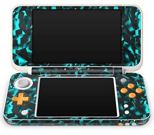 Nintendo NEW 2DS XL Aufkleber Skin Schutzfolie Sticker Folie Shattered blk blue