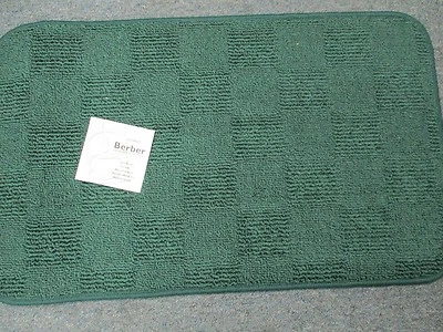 DOS alfombras de piso de cocina de tela bereber Glenoit antideslizantes 18 x 30 HUNTER GREEN CHECK Foto 1 de 4