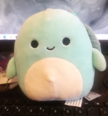 KELLYTOYS SQUISMALLOW 5" PERRY THE BLUE DOLPHIN PLUSH NEW W/ TAGS - Image 1 of 4