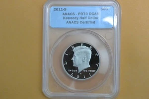 2011 S CLAD Kennedy JFK Half Dollar Proof ANACS PR70DCAM - Picture 1 of 4