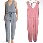 Young Fabulous and Broke Alex Drawstring Linen Blend Open Back Pink Jumpsuit