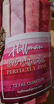 Hoffman 1895 Watercolor Fat Quarter Bundles, 12 FQ, Hand Dyed Cotton, 12 Colors - Image 1 of 3