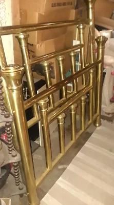 Cama de latón macizo Simmons Co CHELSEA de principios de 1900 talla doble belleza◇pesada◇XLNT de colección Foto 1 de 4