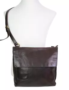 BORSA MESSENGER X-BODY IL BISONTE ITALIA MARRONE VERA PELLE PATTA ZIP TRACOLLA - Foto 1 di 16