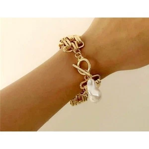 GOLD TOGGLE ARMBAND Pearl Mesh + Etui - Bild 1 von 8