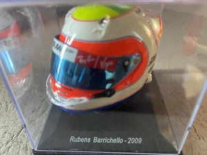 NEUWERTIGER MINIHELM FORMULA 1 1:5 RUBENS BARRICHELLO 2009 SCALE 1/5 With Bubble - Bild 1 von 4