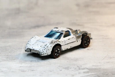 Vintage 1967 Hot Wheels Redline Ford J-Car Diecast Car White Mattel HK Black Int - Image 1 of 4