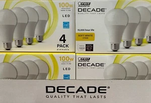 FEIT ELECTRIC Soft White 100W Equivalent LED A21 Light Bulb, 4 pk. - SHIPS FREE! - Picture 1 of 3
