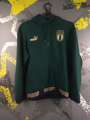 Sudadera con Capucha Informal de Entrenamiento de Aficionados del Equipo Italia Fútbol Verde Puma Hombres Talla M ig93 Foto 1 de 4