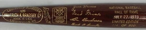 1970 HALL OF FAME INDUCTION BASEBALL BAT SIGNED LOU BOUDREAU LE 114/500 BAS LOA - Picture 1 of 5