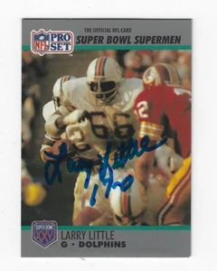Autographed 1990 Pro Set Super Bowl Supermen Larry Little Miami Dolphins card 66 - Picture 1 of 1