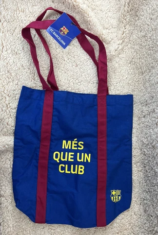 NWT FC Barcelona Tote Bag, Gym or Grocery Sack bag Blue Cover