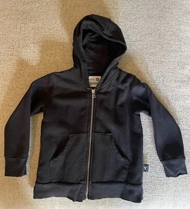 NUNUNU Black Embroidered Star Zip Up Sweatshirt 3-4Y - Picture 1 of 5
