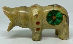 Vintage Figure Hand Carved Hippopotamus marble Sculpture1.5"x2.5" Decoration ART - Picture 1 of 7