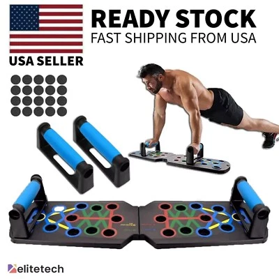 28 in 1 Push Up Rack Board System Fitness Workout Train Home Gym Exercise Stands - Image 1 of 4
