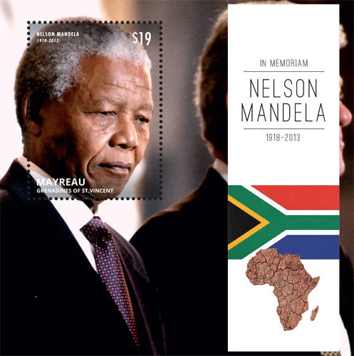 Mayreau 2013 - President Nelson Mandela - souvenir sheet - MNH - Image 1 of 1